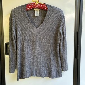 White Stag V-neck sweater, size large , color is blk/tusk.